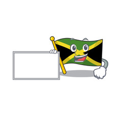 Sticker - With board flag jamaica isolated with the cartoon