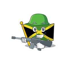 Wall Mural - Army flag jamaica isolated with the cartoon