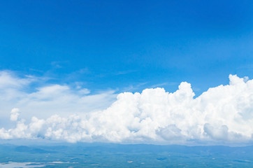 Wall Mural - beauty white cloud and clear blue sky in sunny day texture background