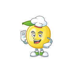 Sticker - Chef golden apple fruit cartoon on white background