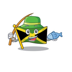 Sticker - Fishing flag jamaica character shaped on mascot