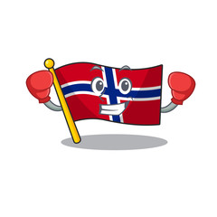 Wall Mural - Boxing flag norway character shaped on cartoon