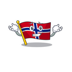 Canvas Print - Grinning flag norway isolated in the mascot