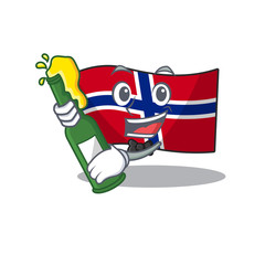 Poster - With beer norway flag placed in character cupboard