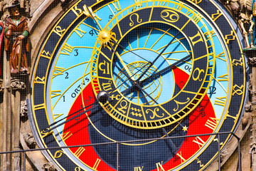 Wall Mural - Detail of the astronomical clock in the old square of Prague