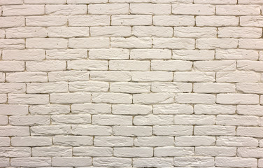 Sticker - Close-up of white painted whitewashed solid brick wall. Abstract copy space background, Bricklaying, construction and masonry concept.