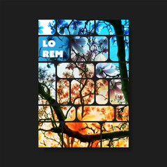 Wall Mural -     Spring Blossoms - Colorful Artistic Template, Brochure, Flyer or Book Cover Design in Editable Vector Format 
