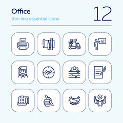 Poster - Office line icon set. Printer, presentation, supply. Business concept. Can be used for topics like office equipment, job, personnel management