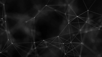 Poster - Digital, communication and technology background with lines and dots. Connecting people on the internet, nodes transforming.