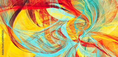 Bright artistic wave. Abstract painting color texture. Modern futuristic patt...