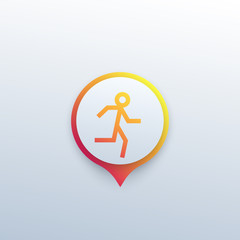 Sticker - pedometer vector logo icon