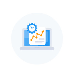 Poster - work productivity growth vector icon