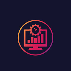 Wall Mural - work productivity vector icon