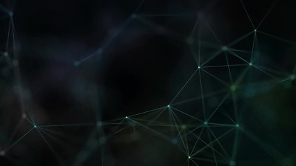 Poster - Blockchain global network in digital cyberspace. Perfect for any type of videos dealing with scientific festivals, hi-tech projects, sci-fi movies.