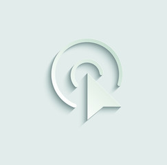Poster -  click icon. cursor symbol icon. mouse click symbol paper icon  with shadow 