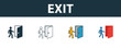 Exit icon. Thin line outline style from shopping center sign icons collection. Premium exit icon for design, apps, software and more
