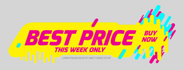 Aufkleber - Sale banner dynamic wavy form with irregular parallel rounded lines on light background. Advertising design shape. Flat style.