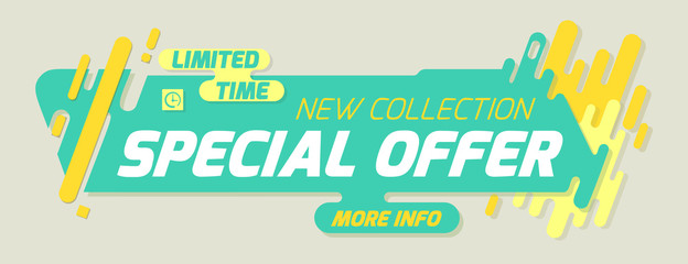 Aufkleber - Sale banner dynamic wavy form with irregular parallel rounded lines on light background. Advertising design shape. Flat style.
