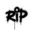 © johnjohnson - graffiti RIP rest in peace abbreviation sprayed in black over white