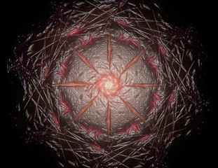 Poster - fractal radial pattern on the subject of science, technology and design