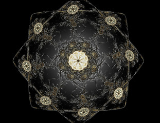 Poster - fractal radial pattern on the subject of science, technology and design