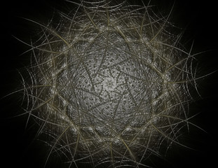 Poster - fractal radial pattern on the subject of science, technology and design