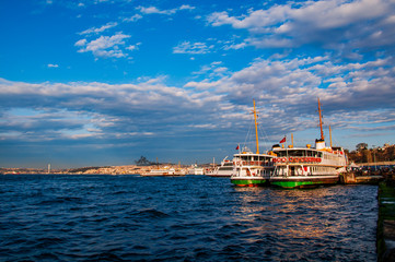 Wall Mural - Traditional Istanbul passenger ferry, Turkey.
