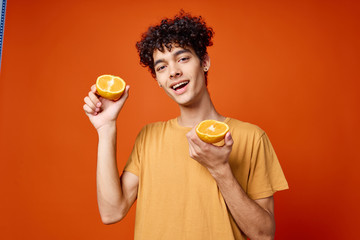 Wall Mural - young man with apple