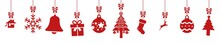 Cb47 ChristmasBanner - German - Hängende Rote Nahtlose Weihnachtsdekoration - English - Red Seamless Christmas Decoration Border (christmas Sock) - Banner 5to1 - Xxl G8522