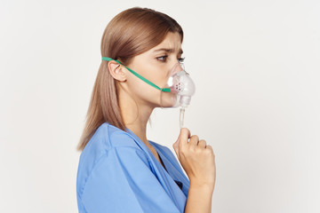 young woman in medical mask