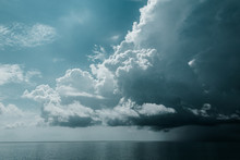Storm Clouds Forming Over The Bay In Biscayne National Park, Florida USA