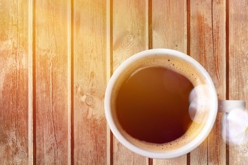 Canvas Print - Black coffee in white cup isolated on  background