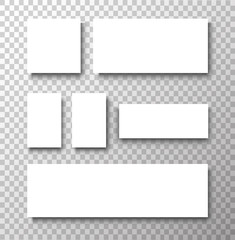 Wall Mural - paper with shadows in a realistic style on an isolated background. set of different sizes
