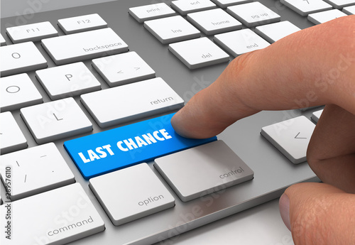 last chance push button concept 3d illustration Tableau sur Toile