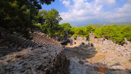 Wall Mural - Theater ruins in the ancient city of Phaselis, Antalya province. Turkey