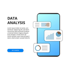 Wall Mural - mobile app data analysis from chart, graph, statistic for business, finance, report