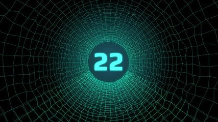 Aufkleber - Technology 4K Digital Fly Through Space Tunnel Binary Number Data Code Animation Background. Sci fi Futuristic 3D Rendering Communication Transfer Motion.