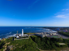 Lighthouse In Inubosaki Chiba Japan Drone View Aerial Shot
