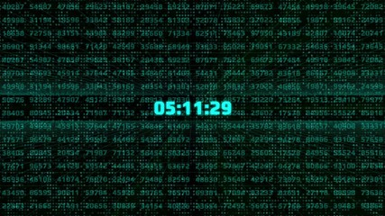 Aufkleber - Technology Futuristic UI HUD Big Data Digital Number Conde Information Screen Display Monitor. Particle Statistic Digit Random Security Code Virtual Reality Network Graphic Design.