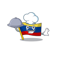 Sticker - Chef with food flag venezuela isolated with the cartoon