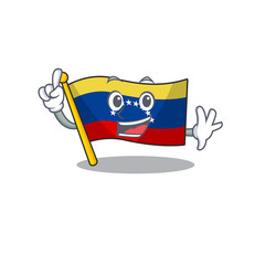 Wall Mural - Finger venezuelan flag hoisted on mascot pole