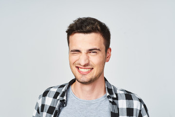 Poster - portrait of young man isolated on white background