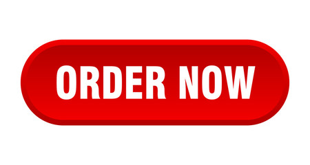 Wall Mural - order now button. order now rounded red sign. order now