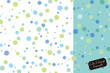 Pattern swatche, Floral contour polka dots (cool colors).