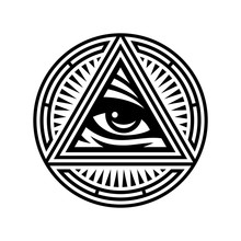 New World Order Symbol With All-Seeing Eye Of Providence. Novus Ordo Seclorum