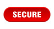 © Aquir - secure button. secure rounded red sign. secure