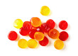 Colorful fruit hard candy isolated