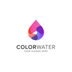 Wall Mural - Color water logo vector icon