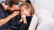 © golubovy - Happy family leisure. Loving father tickling his cute little daughter, girl laughing, having fun.