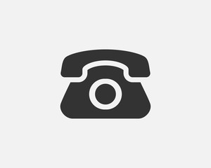 Poster - Phone icon vector illustration. Call center app. Telephone icons trendy flat style. Contact us line silhouette.